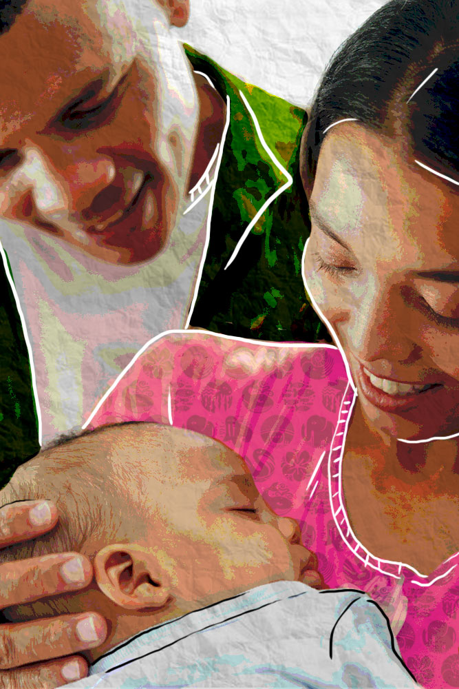 Doula exercising pregnant woman